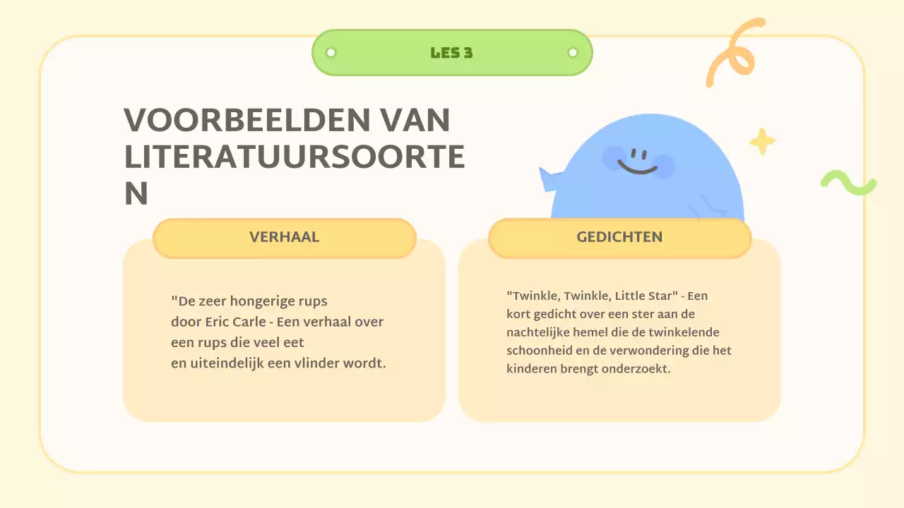 gele abstracte literatuurles