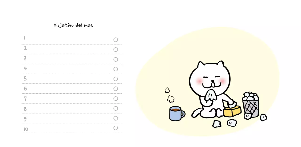 Calendario diario en marfil