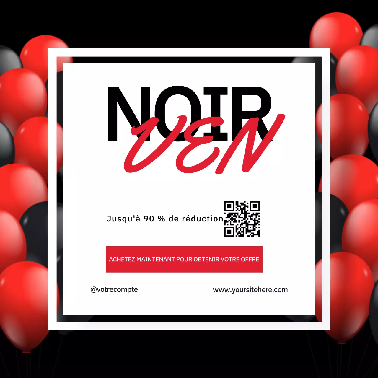 Black and Red Modern Bold Black Friday Promotion Instagram Post