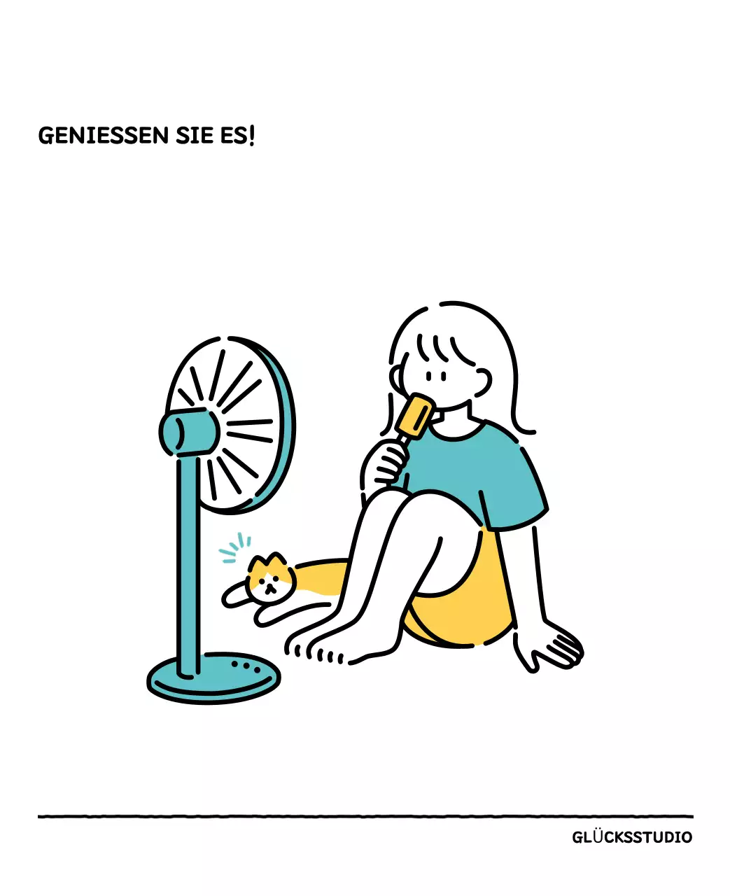 Illustrierter Kalender mit schönem Linienstil