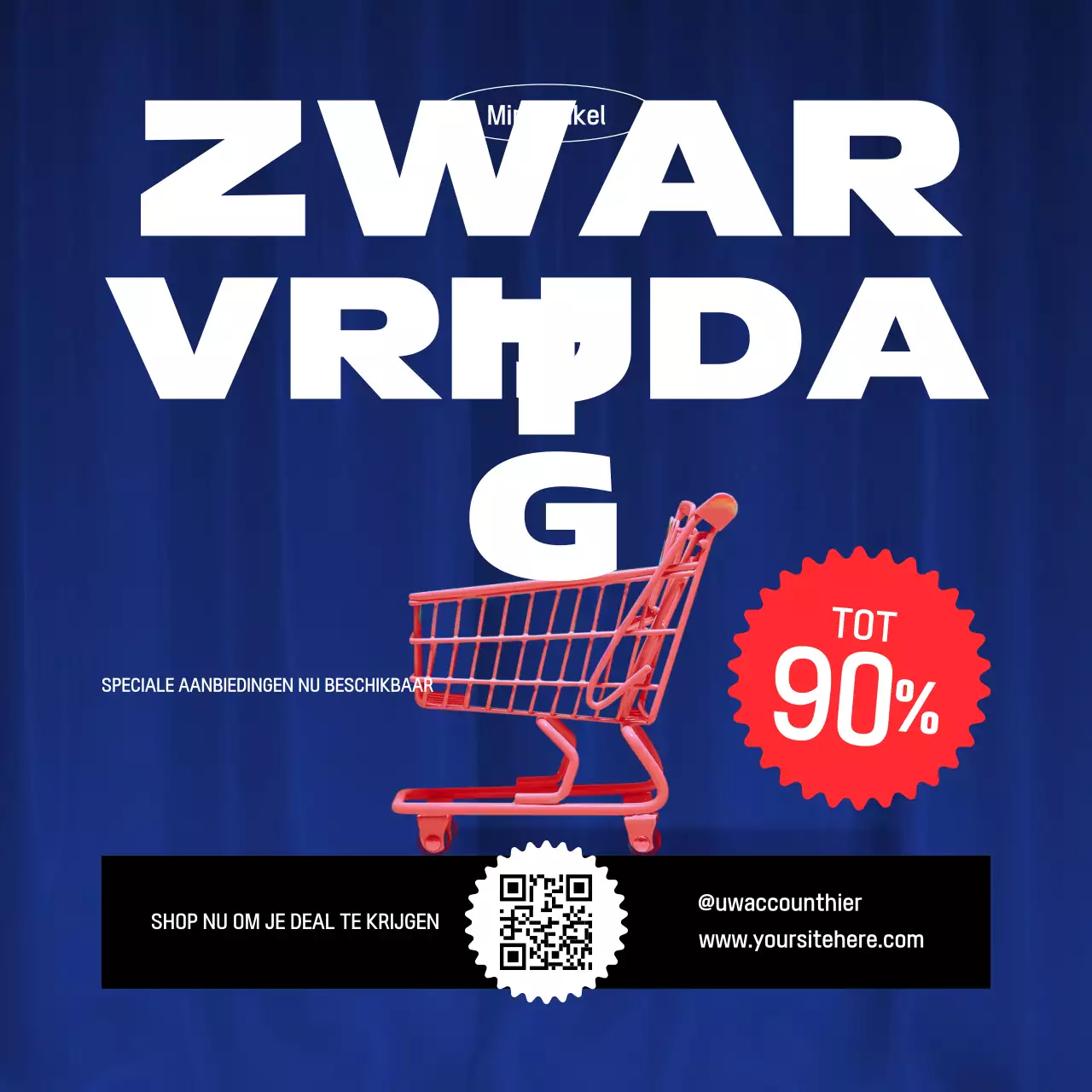 Blue Modern Black Friday Promotie Social Media Plein