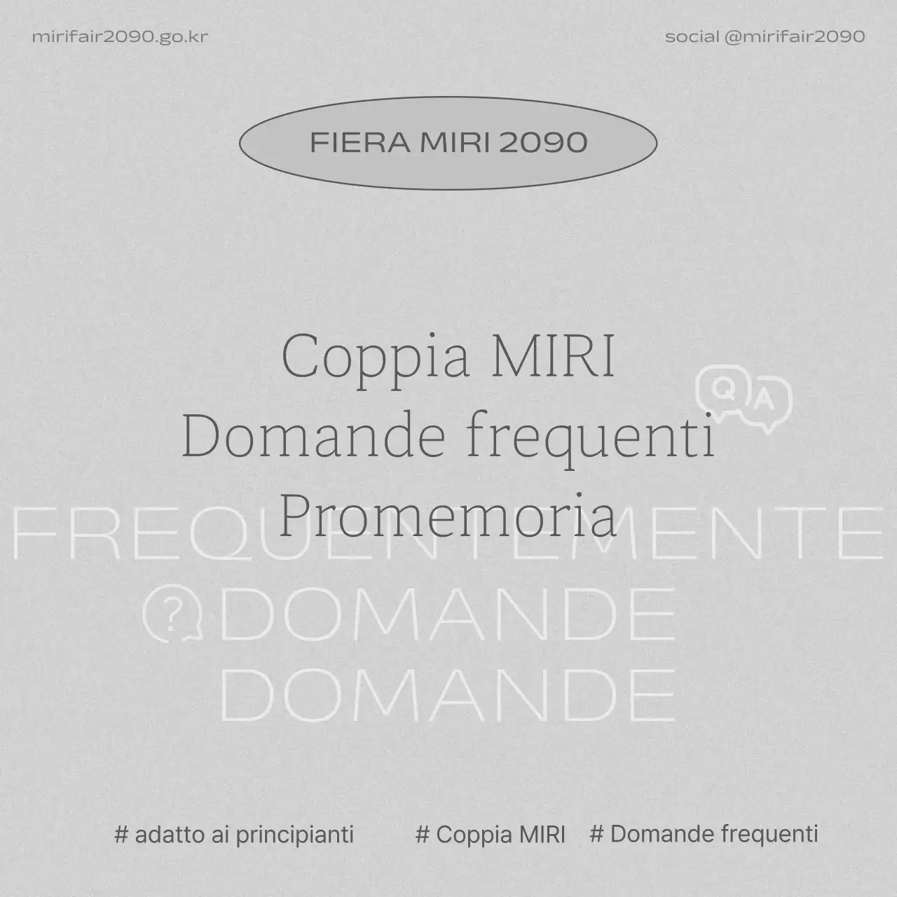 Annunci di domande e risposte grigi e minimalisti