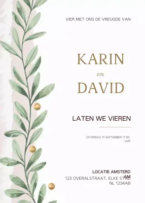 Groene Botanische Verlovingsuitnodiging