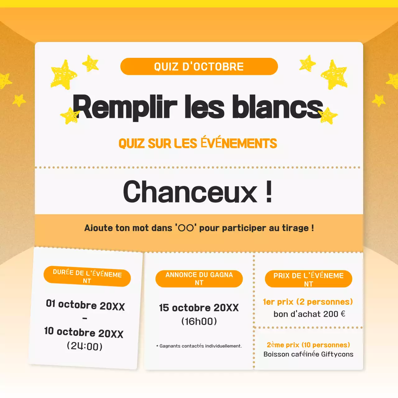 Promotion de l'événement Orange Neat Quiz