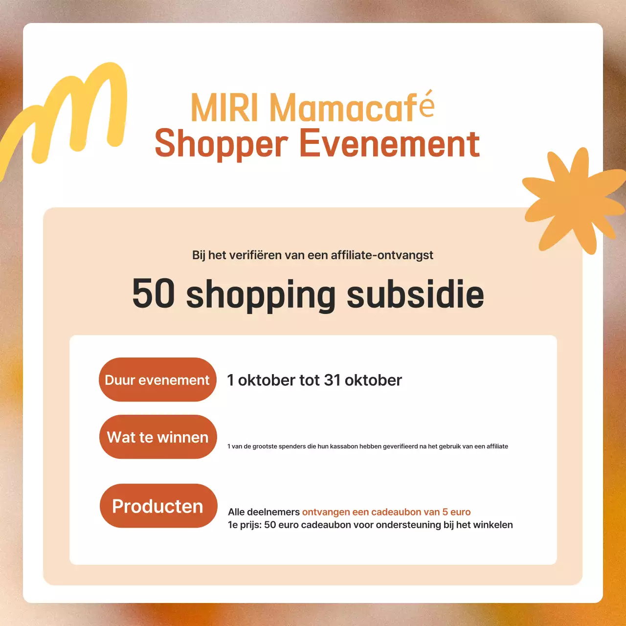 Oranje Modern Herfst Evenement