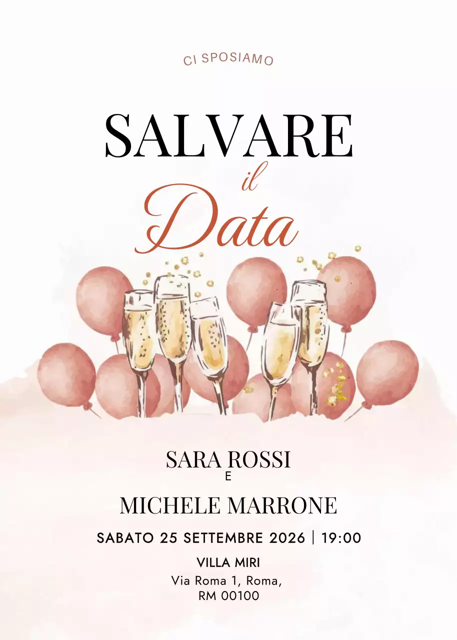 Invito di nozze elegante beige