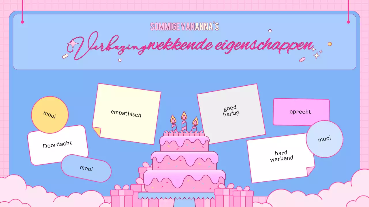 roze trendy verjaardagskaart