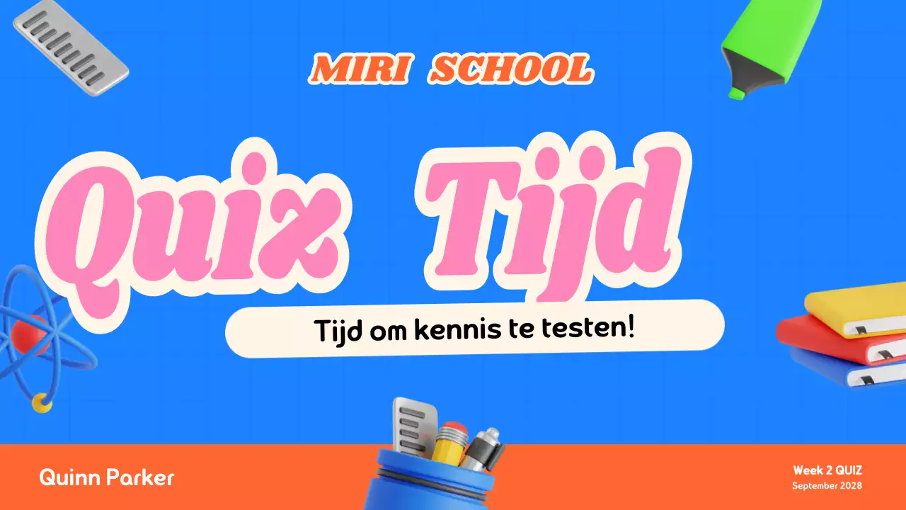 Kleurrijk modern quizlesmateriaal