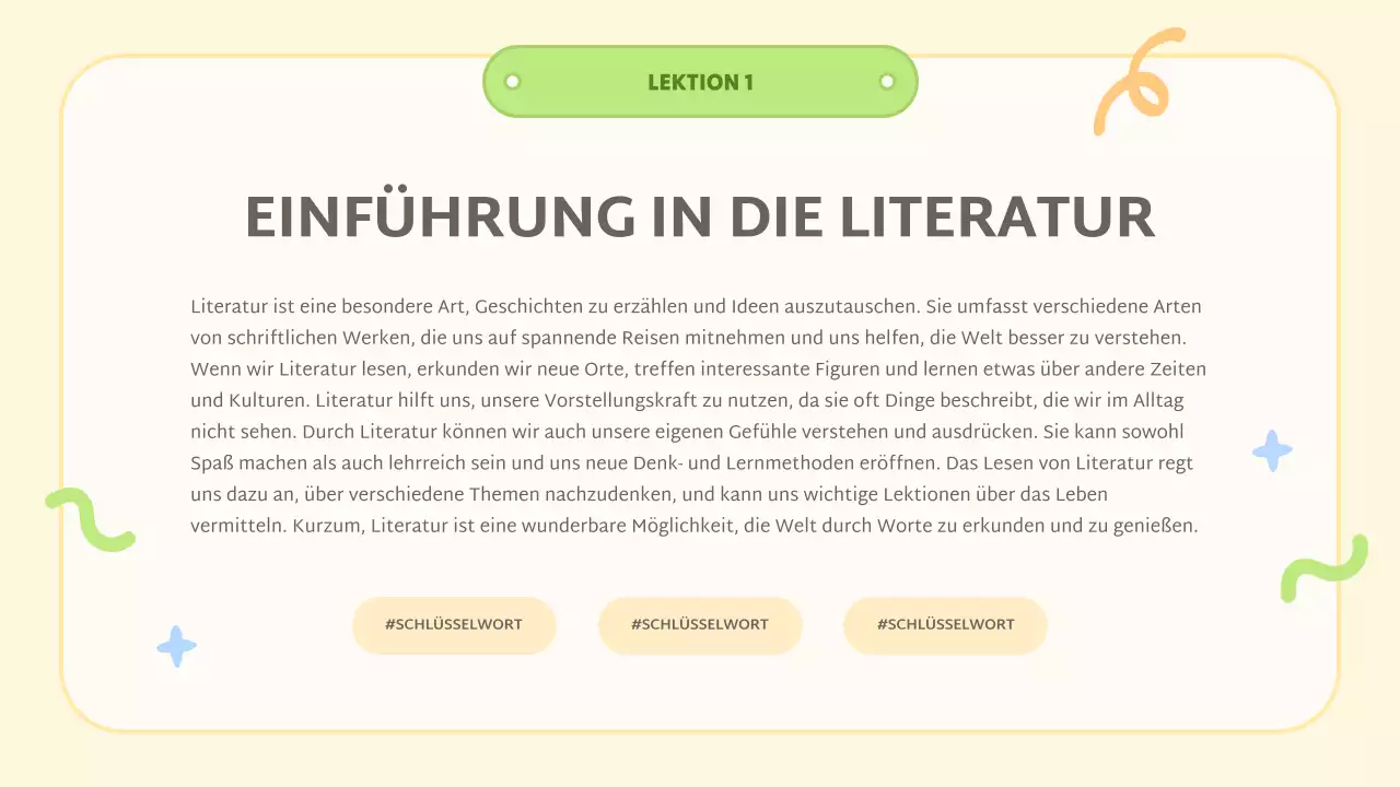 gelbe abstrakte Literaturklasse