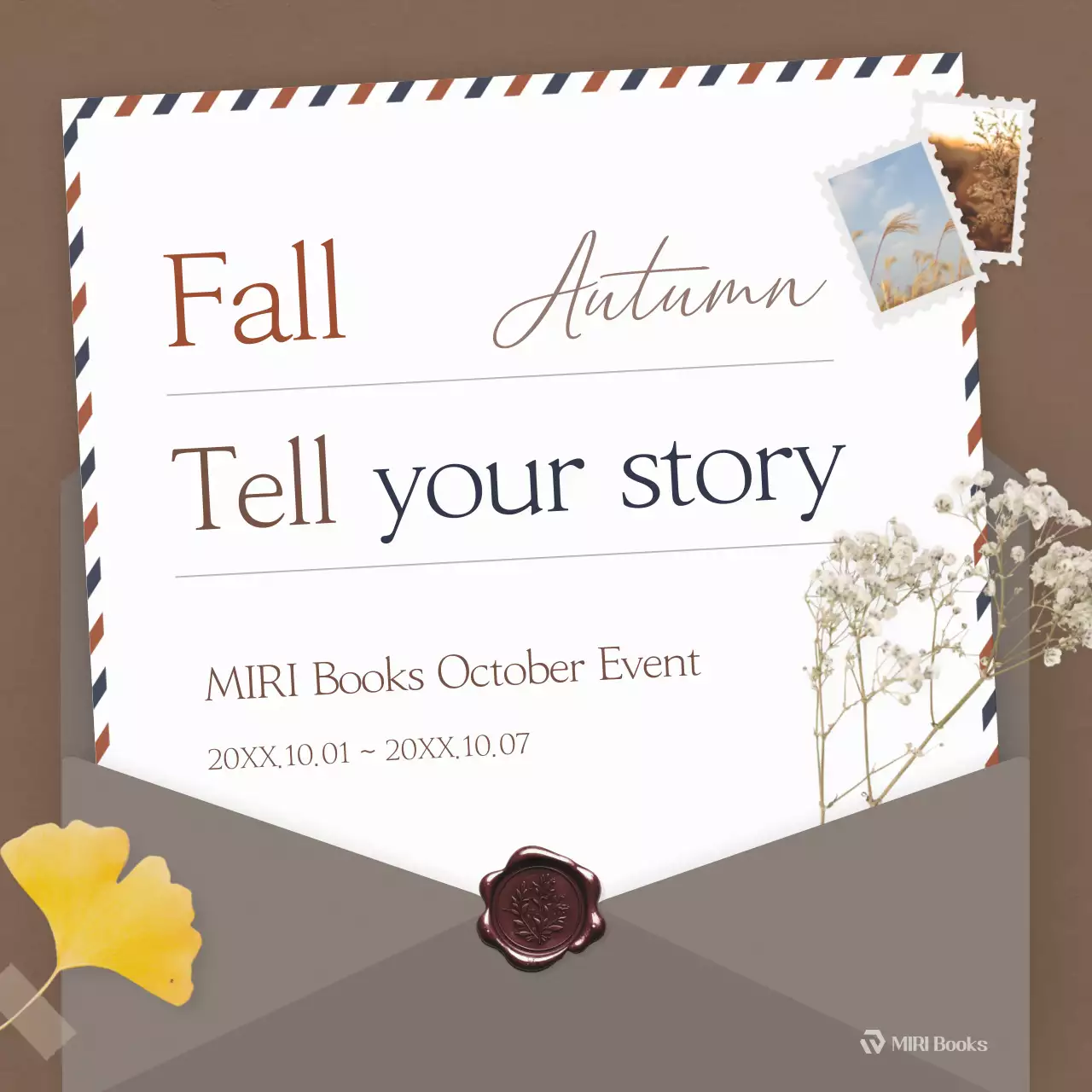 Brown Vintage Autumn Invitation Instagram Carousel