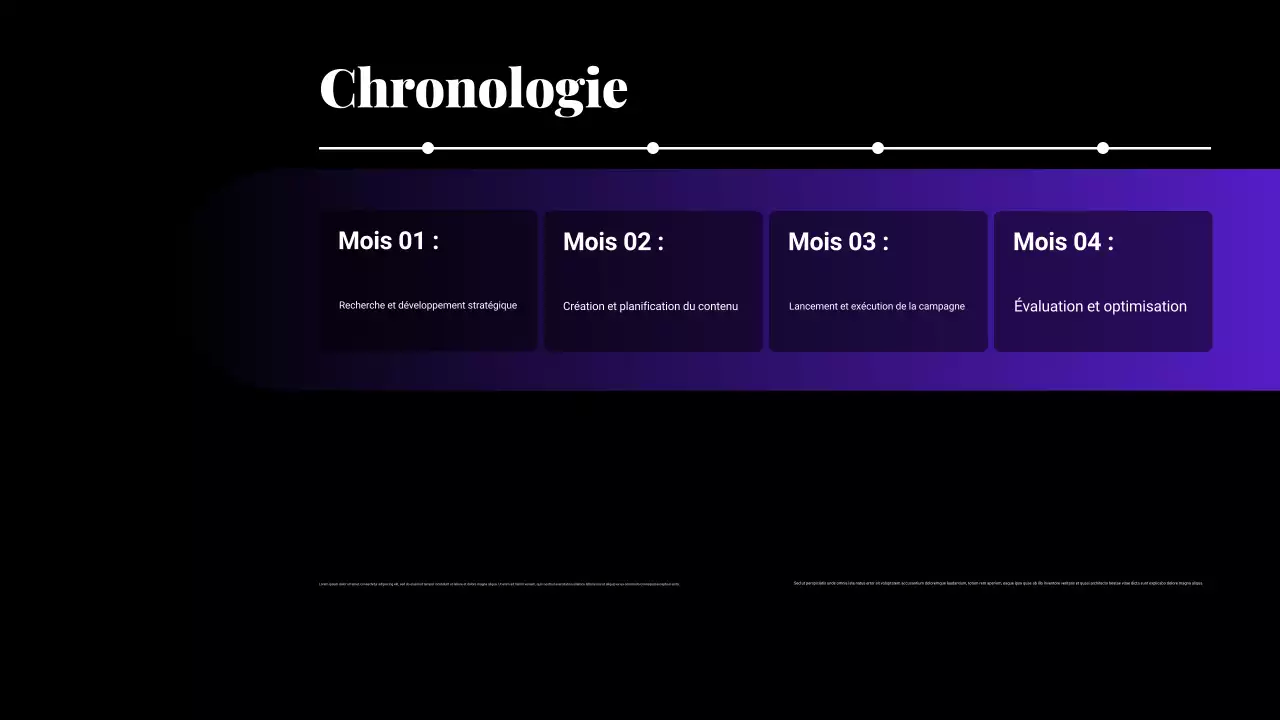 Présentation du plan marketing en dégradé noir et violet
