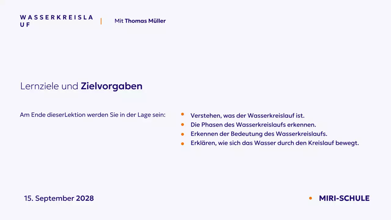 Blu Minimal Science Kurs Präsentation