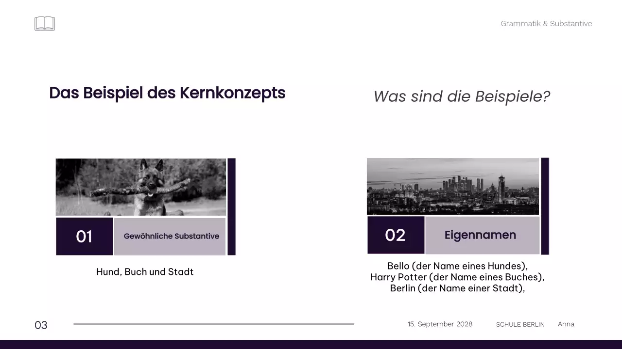 Professionelles minimalistisches Grammatikmaterial für die 1. Klasse