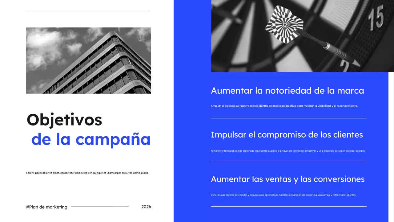 Presentación del plan de marketing Blue Simple