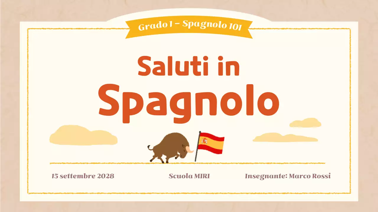 classe di lingua semplice arancione