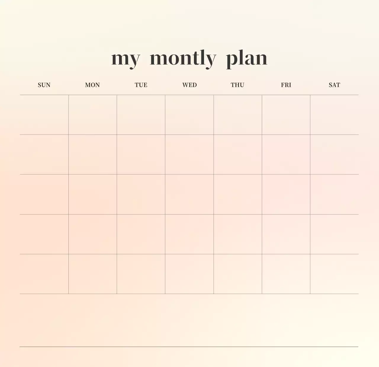 Gradient Minimalist Calendar