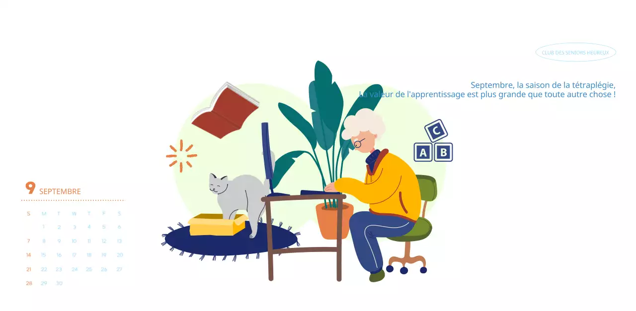 Calendrier d'entreprise avec de jolies illustrations