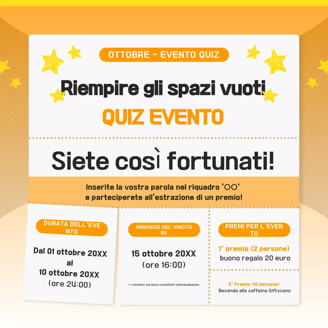 Promozione dell'evento Orange Neat Quiz