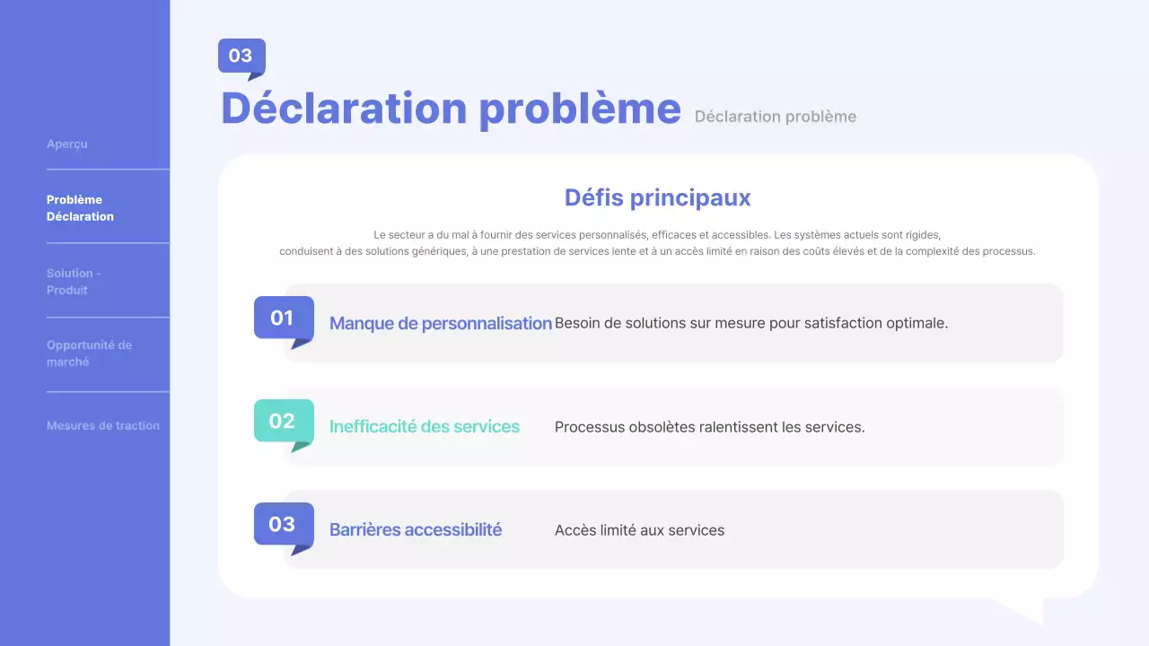 présentation professionnelle bleue de l'entreprise