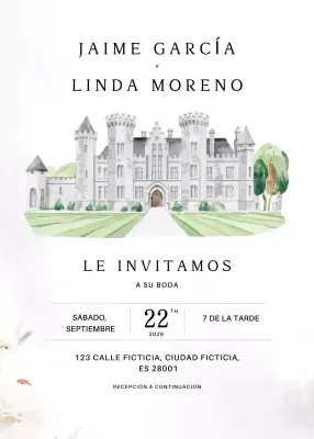 Invitación de boda blanca y elegante