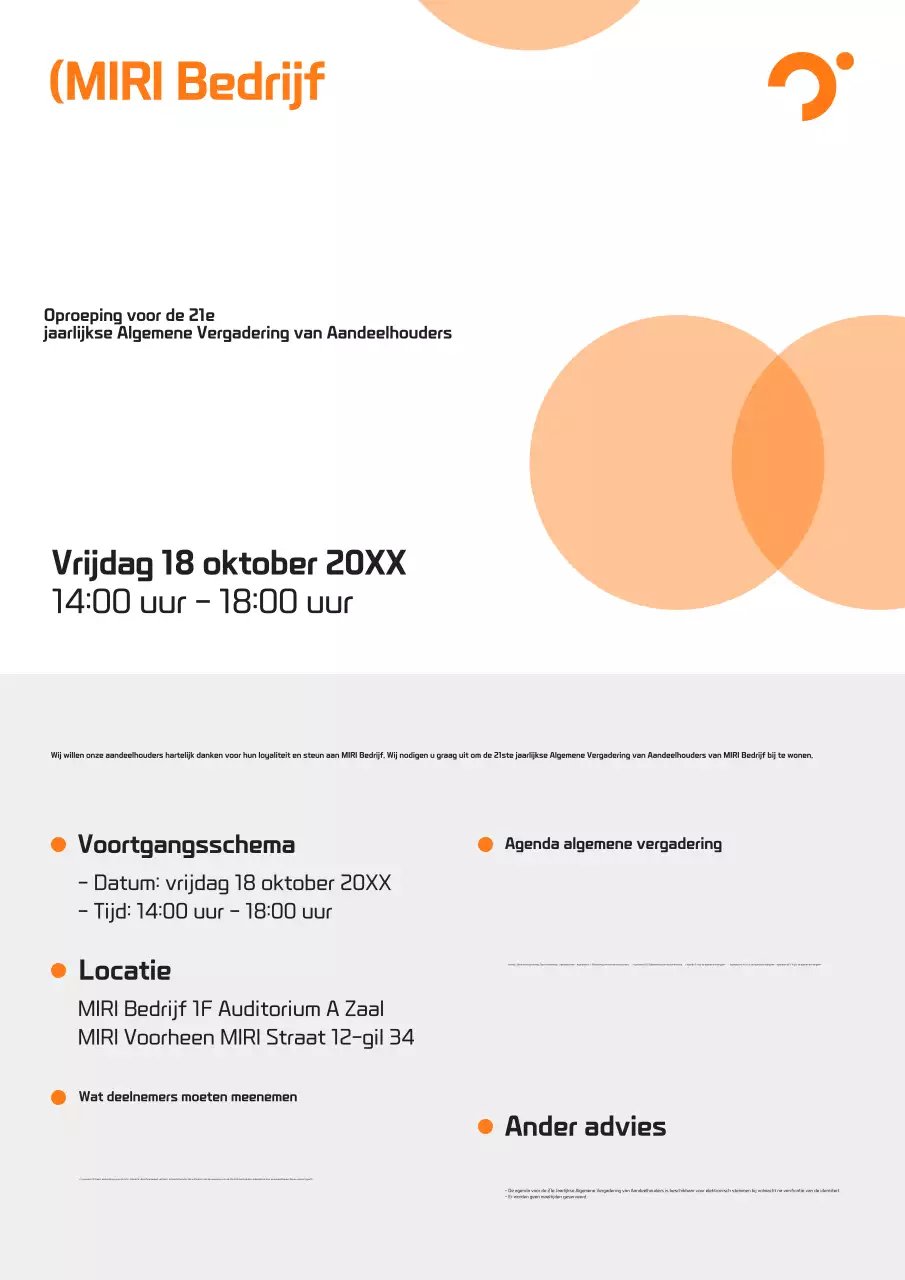 Orange Modern Vergadering van Aandeelhouders