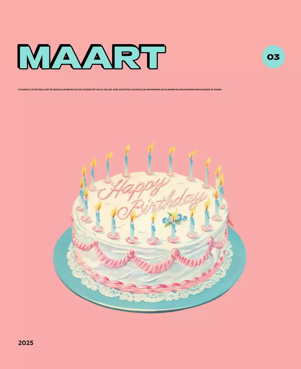 Kleurrijke kalenders met verschillende retro-illustraties