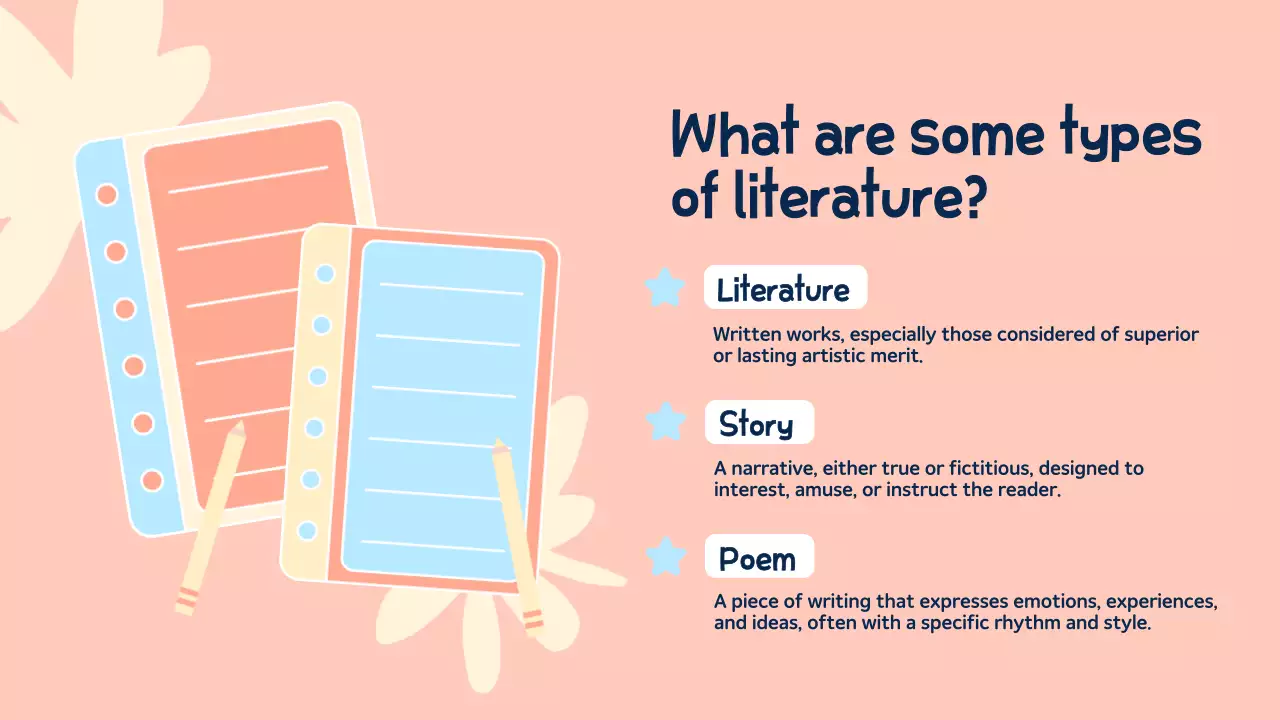 Peach Minimal Literature Course Presentation