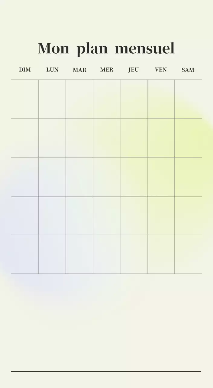 Calendrier minimaliste dégradé