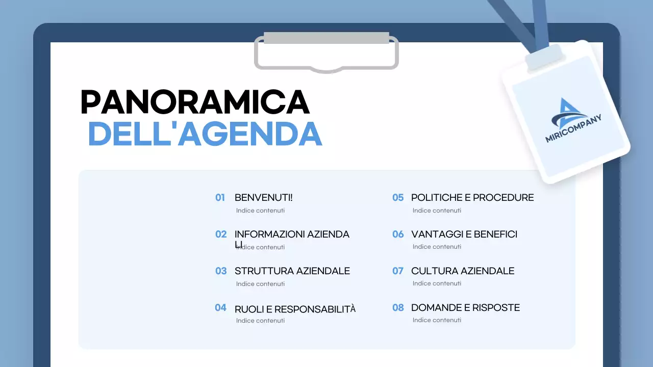 guida all'onboarding blu moderno