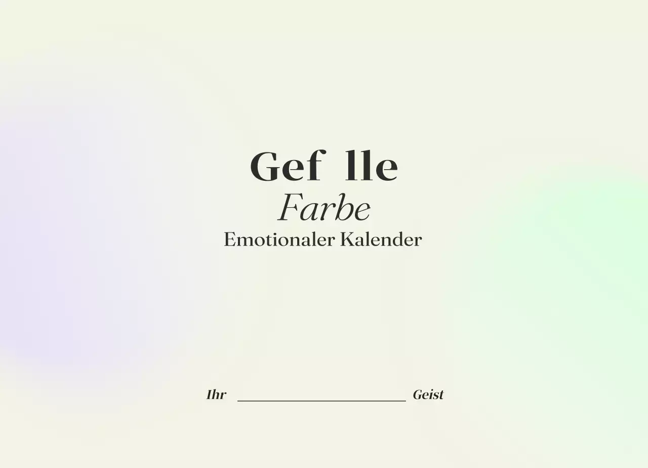 Minimalistischer Emotionskalender mit Farbverlauf