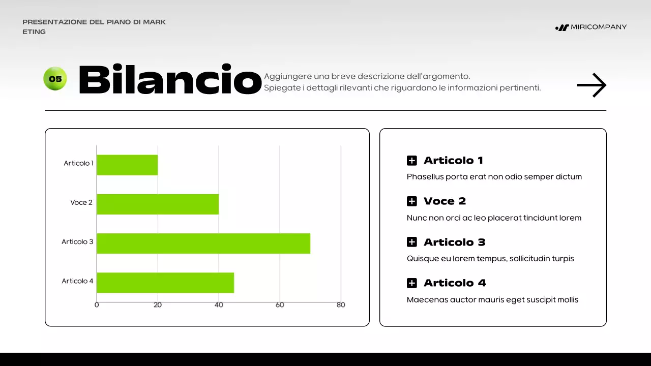 piano di marketing green bold
