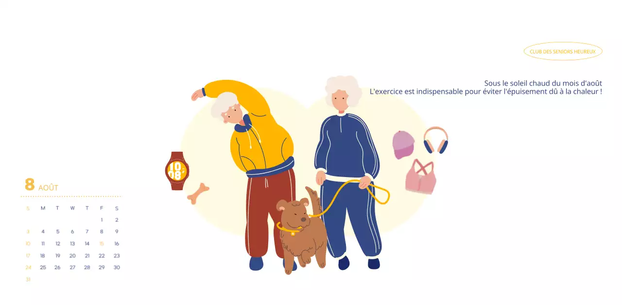 Calendrier d'entreprise avec de jolies illustrations