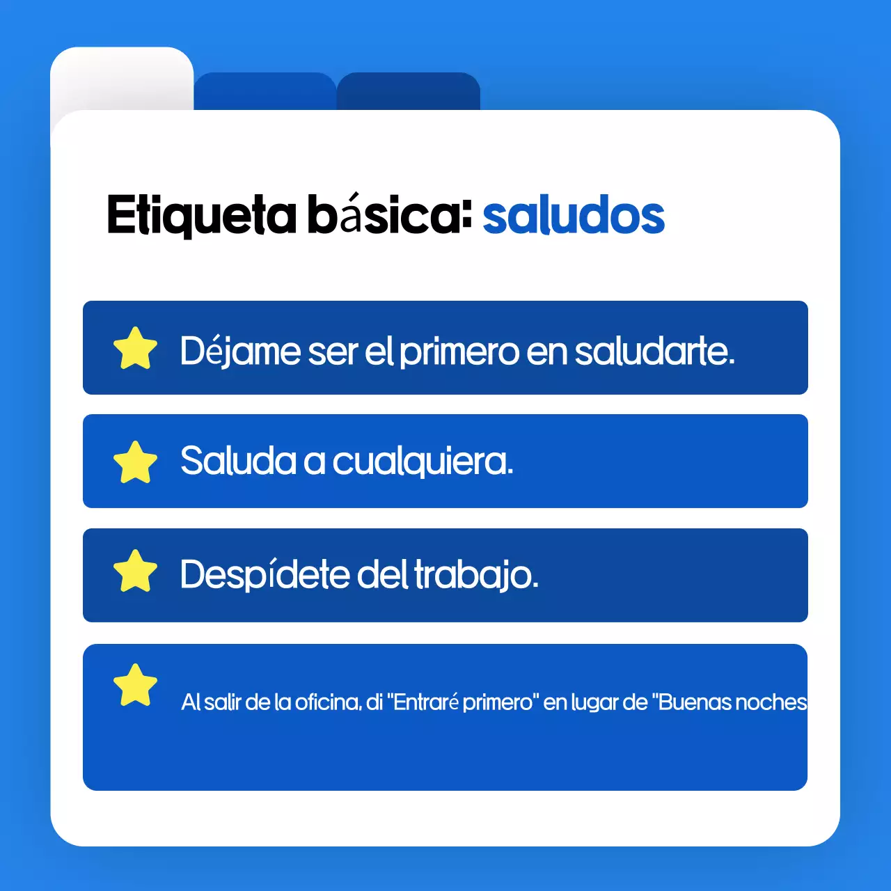 Blue Modern Workplace Manners Recursos de formación