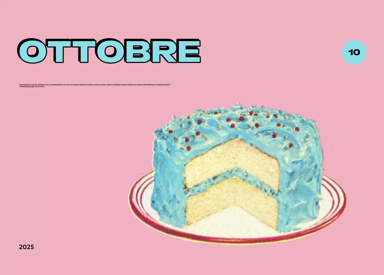 Calendari colorati con una varietà di illustrazioni retrò