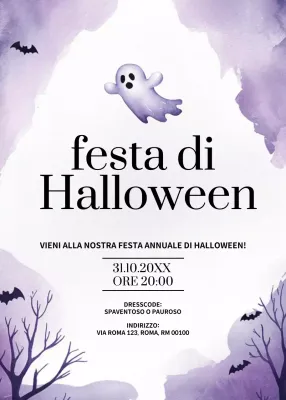 invito di Halloween spettrale viola