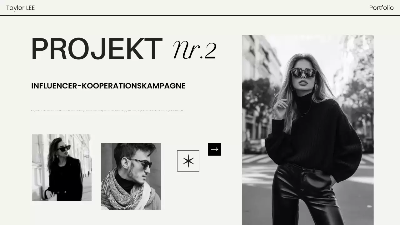 schwarz moderne Fotografie Portfolio