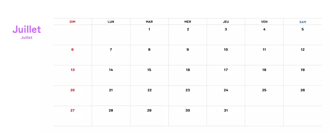 Calendrier du Nouvel An avec illustrations chaleureuses