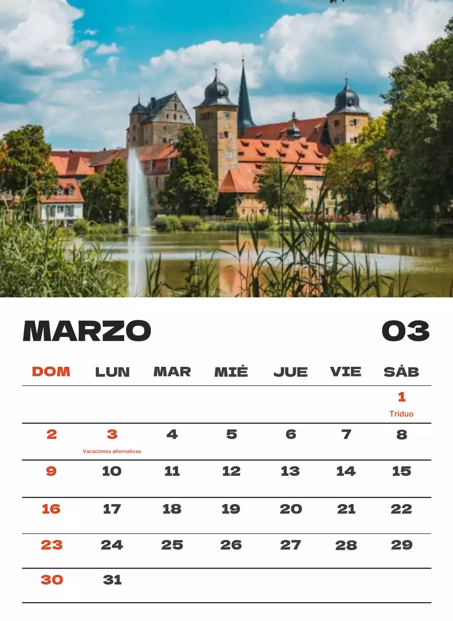 Cielo foto calendario limpio