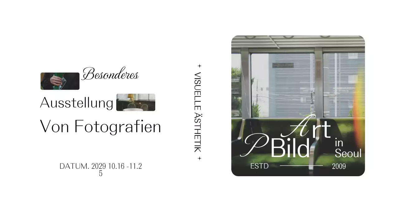 Schwarzer Minimalist Ausstellungsführer