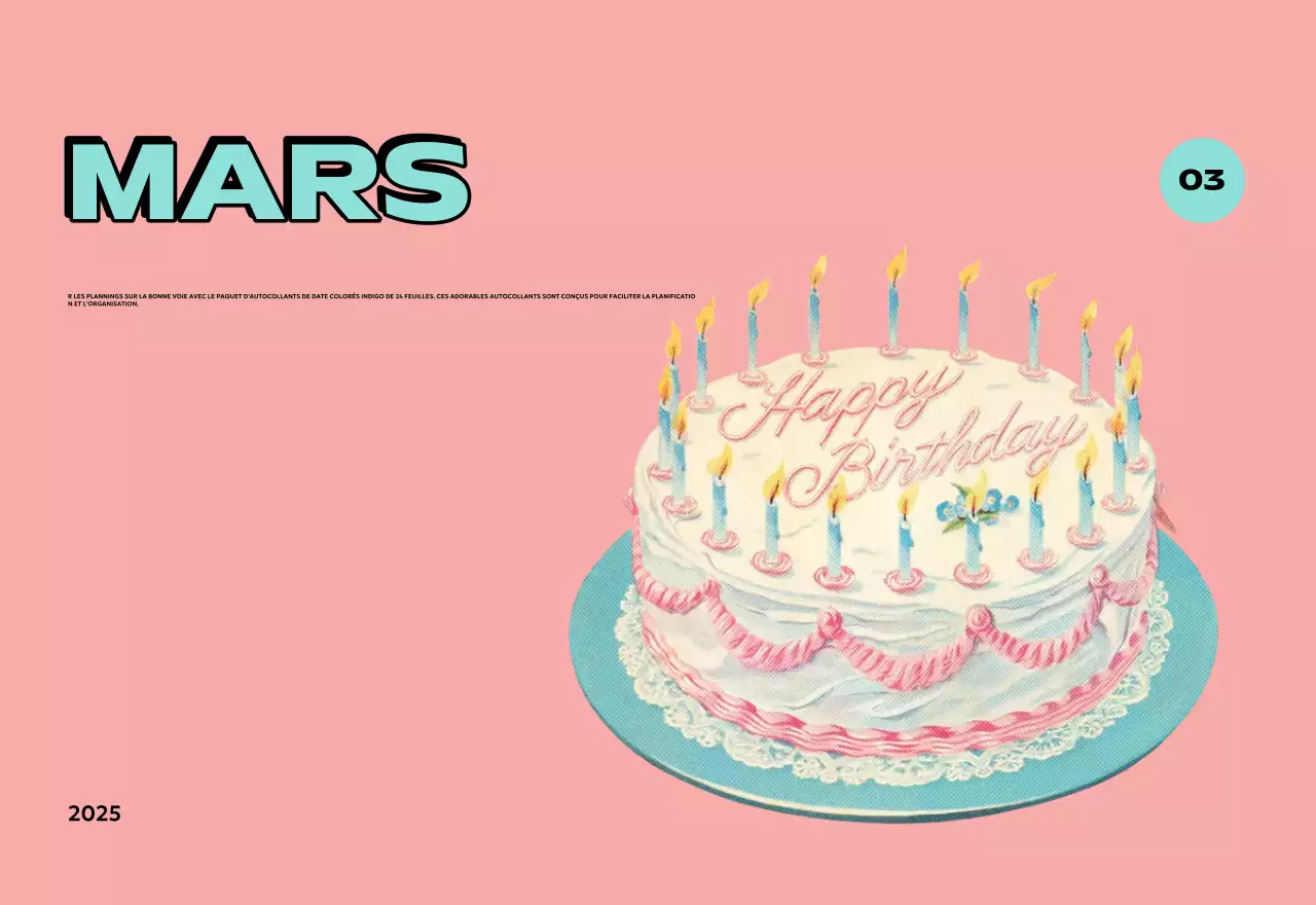 Calendriers colorés avec une variété d'illustrations rétro