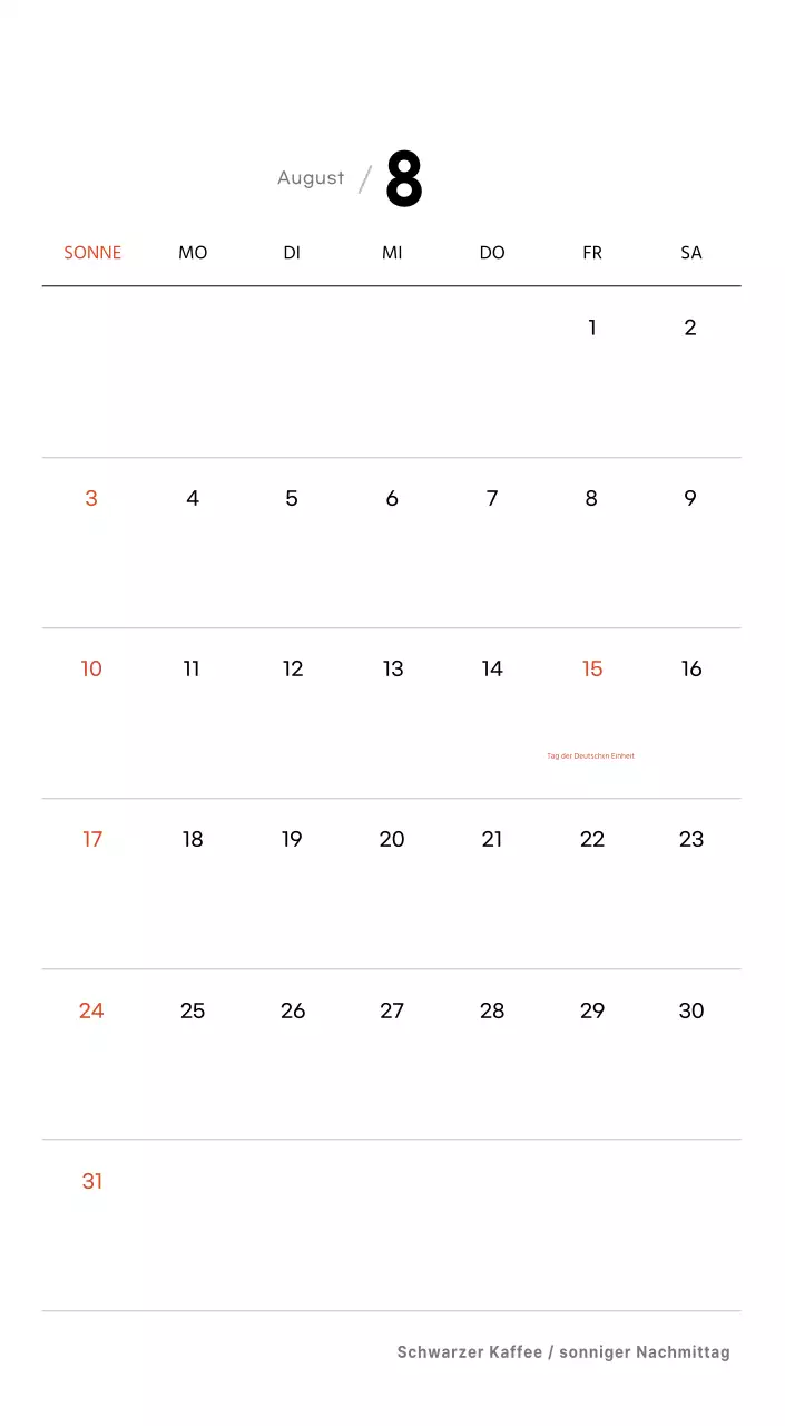 Einfacher Kaffee-Foto-Tischkalender für Cafés in Weißtönen