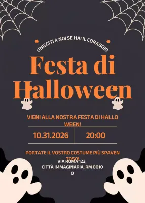 Invito di Halloween retrò arancione