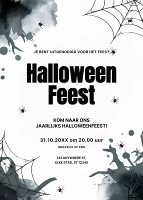 zwarte gothic Halloween uitnodiging