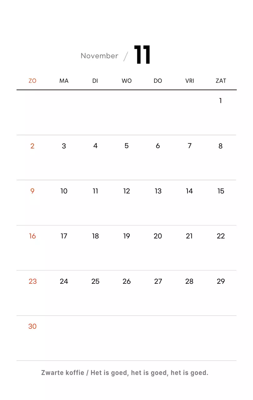 Eenvoudige bureaukalender met koffiefoto's voor cafés in witte tinten