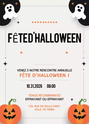 Invitation rétro orange pour Halloween