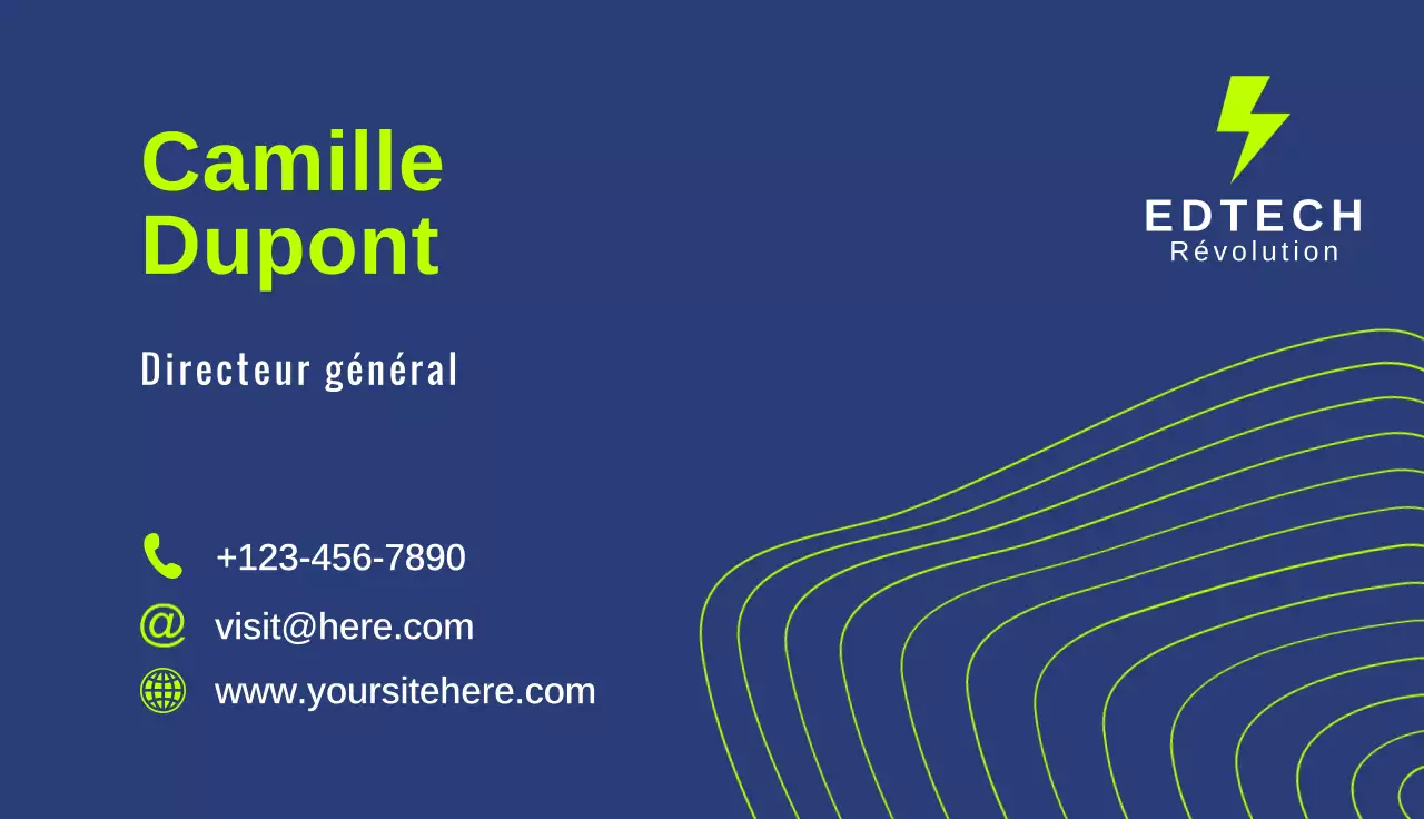 carte de visite tech moderne marine