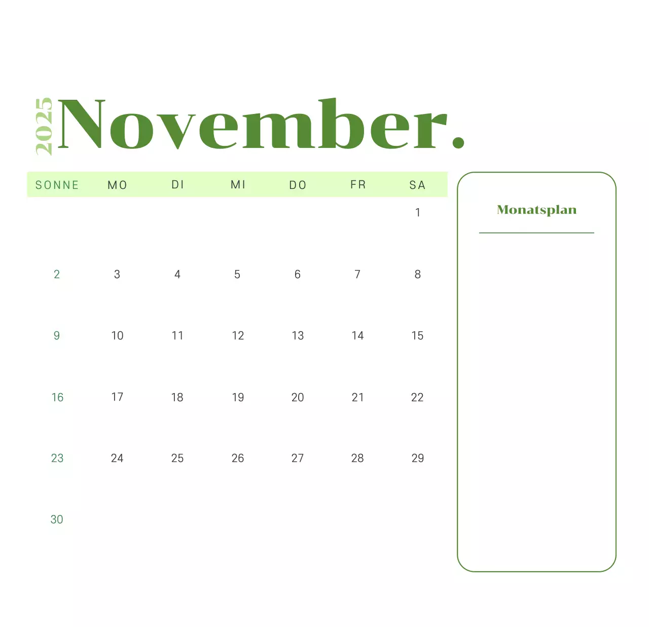 Kalender mit Jugendillustrationen auf gelb-grünem Hintergrund