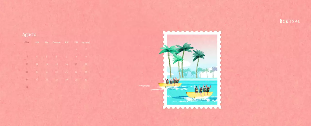 Calendario de Año Nuevo con cálidas ilustraciones