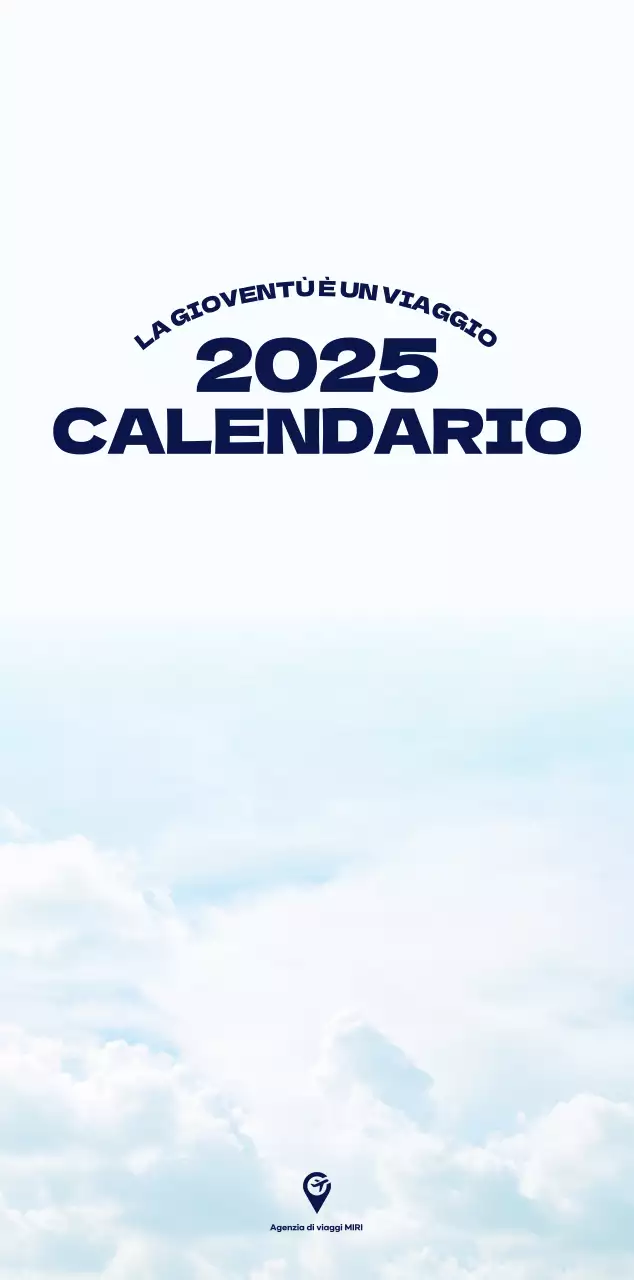 Calendario pulito con foto del cielo