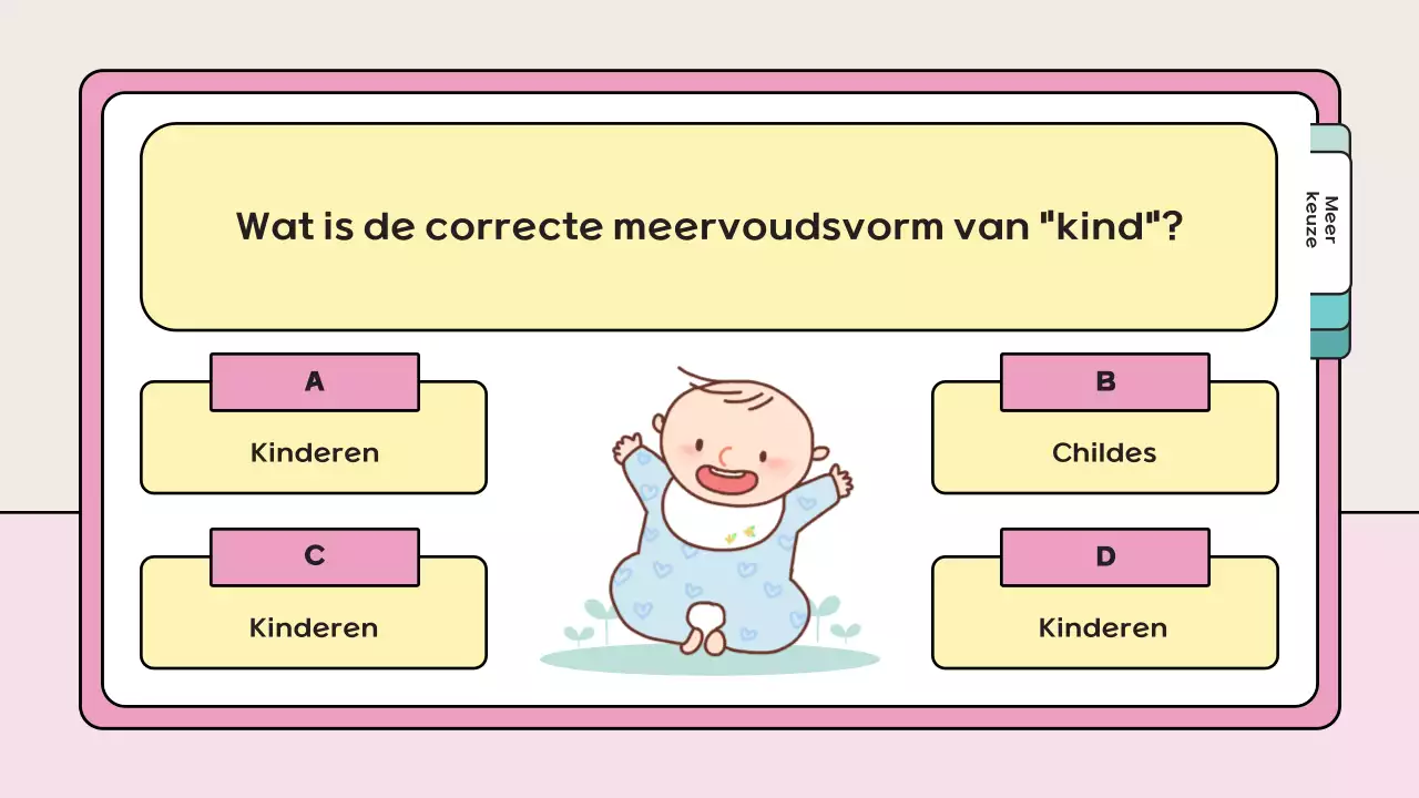 roze speelse quiz studiemateriaal